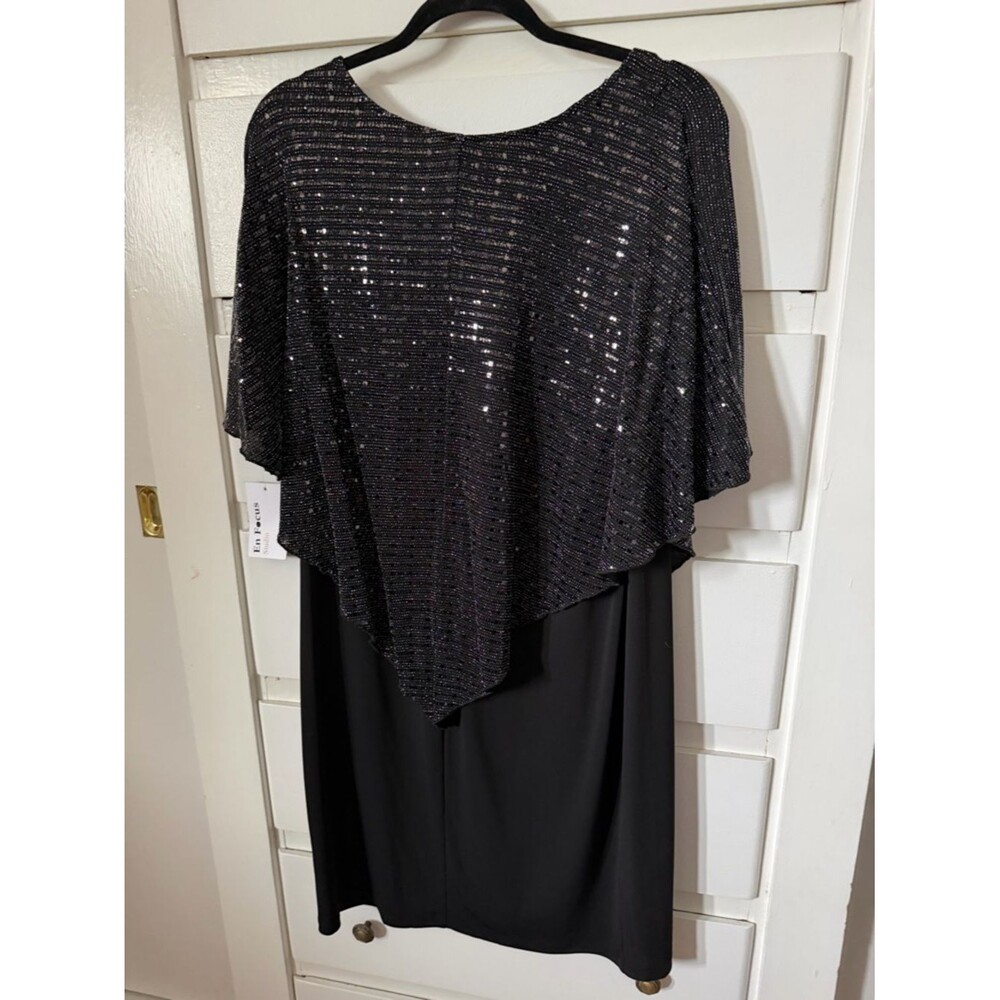 Enfocus Studio Black Sparkle Evening Dress